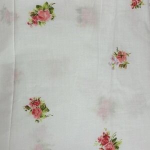 Vtg Springmaid Marvelair Double Fitted Sheet No Iron Pink Roses  Excellent  Pink